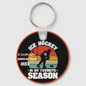 Porte-clés Le hockey sur glace est ma saison préférée (Verso)