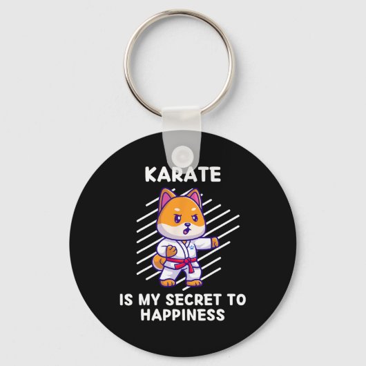Porte-clés Le Karate De Shi Inu Est Mon Secret Au Bonheur Shi (Recto)