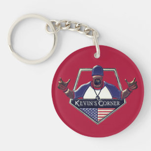 Porte-clés Le logo de Kevin avec le drapeau américain