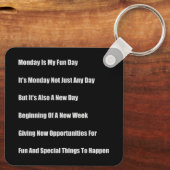 Porte-clés Le Lundi Est Mon Jour Amusant (Verso)