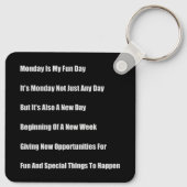 Porte-clés Le Lundi Est Mon Jour Amusant (Dos)