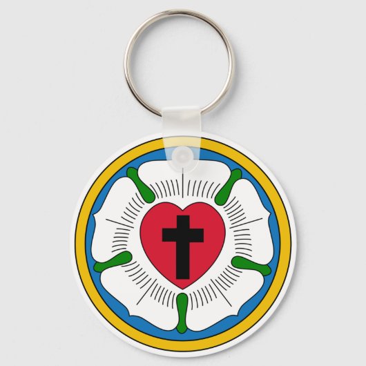 Porte-clés Le lutheranisme Rose Luther Martin Luther (Recto)