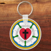 Porte-clés Le lutheranisme Rose Luther Martin Luther (Recto)