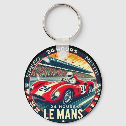 Porte-clés Le Mans 24 Hours Endurance retro Race car (Recto)