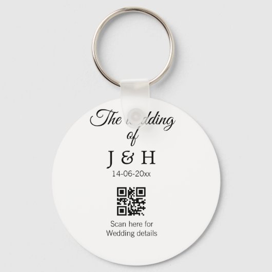 Porte-clés Le mariage d'ajouter le nom de couple QR code scan (Recto)