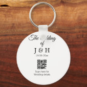 Porte-clés Le mariage d'ajouter le nom de couple QR code scan (Verso)