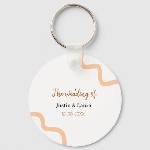 Porte-clés Le mariage de nom de la mariée date pêche
