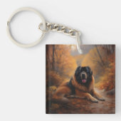 Porte-clés Le Mastiff tibétain en automne les feuilles automn (Devant)