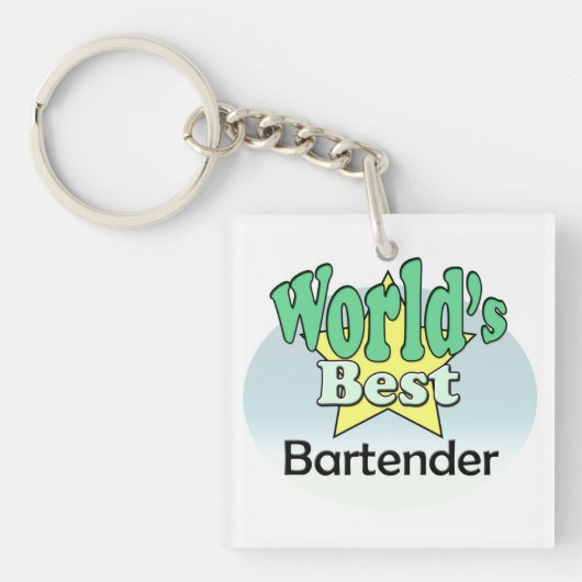Porte-clés Le meilleur barman du monde (Devant)