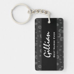 Porte-clés Le meilleur cadeau noir nommé toujours fait sur