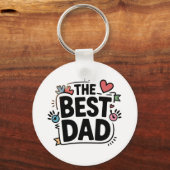 Porte-clés Le meilleur design de texte pour papa (Verso)
