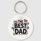 Porte-clés Le meilleur design de texte pour papa (Verso)