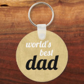 Porte-clés Le meilleur papa chic Script du monde or et noir (Recto)