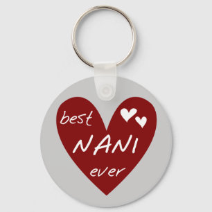 Porte-clés Le meilleurs T-shirts et cadeaux de Nani de coeur