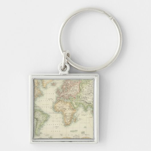 Porte-clés Le monde sur la projection du Mercator (Devant)