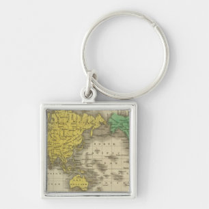Porte-clés Le monde sur la projection du Mercator