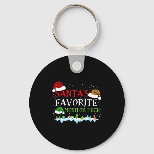 Porte-clés Le moniteur préféré de Santa Tech Fun Noël (Recto)