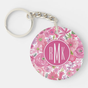 Porte-clés Le monogramme je dentelle le motif floral