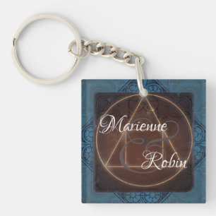 Porte-clés Le monogramme mystique ésotérique mariage de l'alc