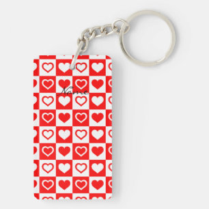 Porte-clés Le Motif à plaid des Coeurs rouges Thunder_Cove