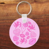 Porte-clés Le Motif de la Saint-Valentin rose (Recto)
