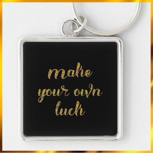 Porte-clés Le noir et l'or font votre propre CHANCE