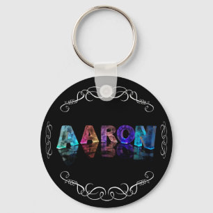 Porte-clés Le nom Aaron en lumières 3D (photo)