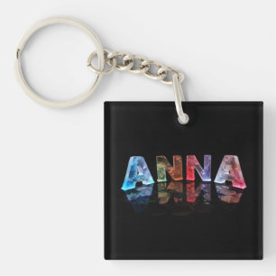 Porte-clés Le nom Anna dans les lumières colorées