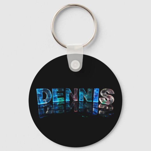 Porte-clés Le nom Dennis en lumières 3D (photo) (Recto)