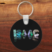 Porte-clés Le nom Isaac en lumières 3D (Photographie) (Recto)