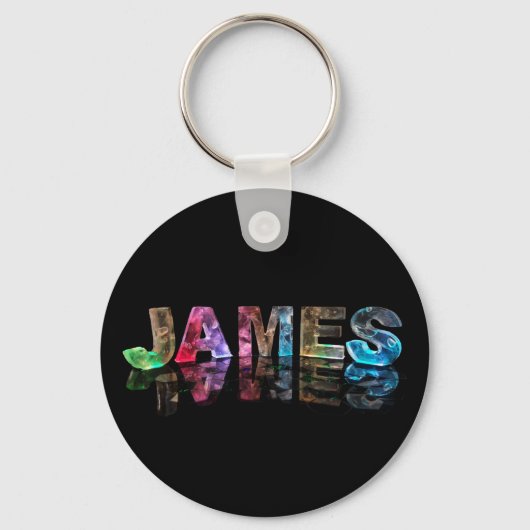 Porte-clés Le nom James en lumières 3D (photo) (Recto)