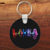 Porte-clés Le nom Laura en lumières 3D (photo) (Recto)