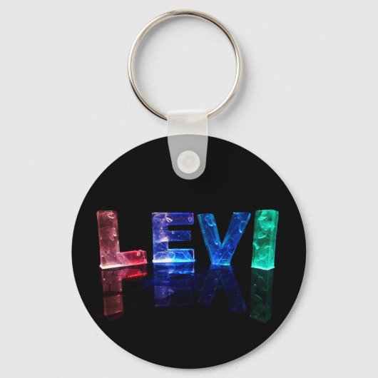 Porte-clés Le nom Levi en lumières 3D (photo) (Recto)