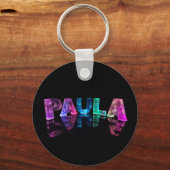 Porte-clés Le nom Paula en lumières 3D (photo) (Recto)