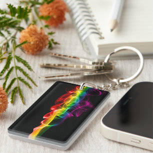 Porte-clés Le panache d'énergie arc-en-ciel de SlipperyJoe a 