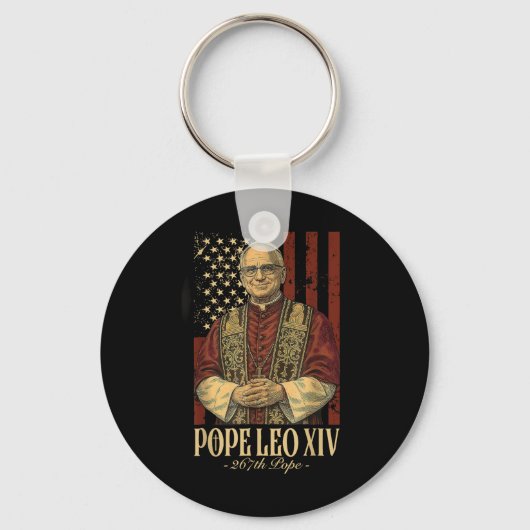 Porte-clés Le Pape Léo Et L'Amérique Le Pape Léon Xiv (Recto)