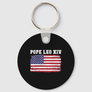 Porte-clés Le Pape Leo Xiv 14ème Pape Américain Drapeau Vin