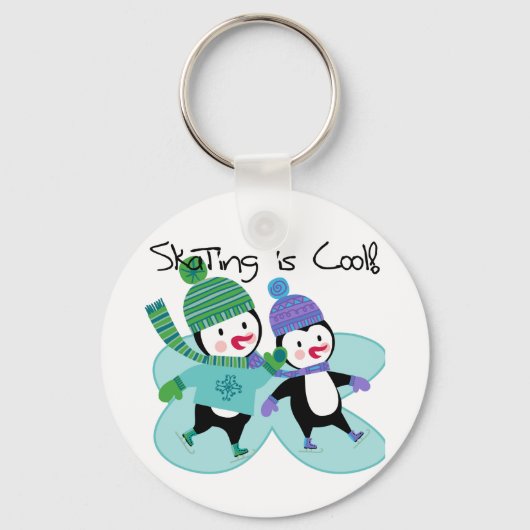 Porte-clés Le patinage de pingouins est frais (Recto)
