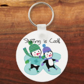 Porte-clés Le patinage de pingouins est frais (Recto)
