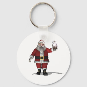 Porte-clés Le Père Noël aime la Chouette des neiges