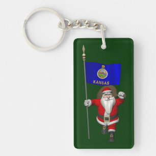Porte-clés Le Père Noël Avec L'Enseigne Du Kansas