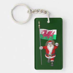 Porte-clés Le Père Noël Avec L'Enseigne Du Pays De Galles