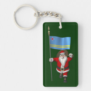 Porte-clés Le Père Noël Avec L'Ensigne D'Aruba
