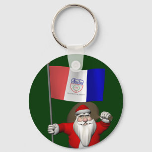 Porte-clés Le Père Noël Avec L'Ensigne De Cleveland