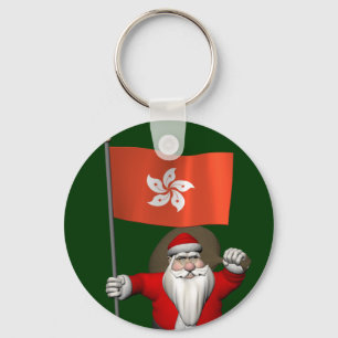 Porte-clés Le Père Noël Avec L'Ensigne De Hong Kong