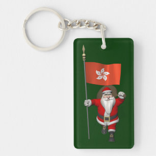 Porte-clés Le Père Noël Avec L'Ensigne De Hong Kong