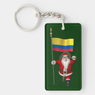 Porte-clés Le Père Noël Avec L'Ensigne De La Colombie