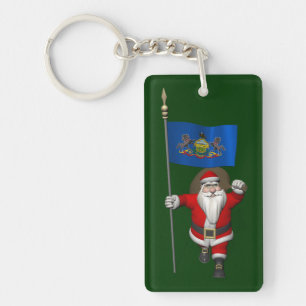 Porte-clés Le Père Noël Avec L'Ensigne De Pennsylvanie