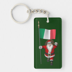 Porte-clés Le Père Noël Avec L'Ensigne D'Italie