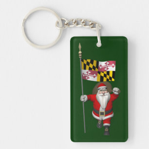 Porte-clés Le Père Noël Avec L'Ensigne Du Maryland